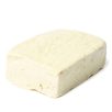 Tofu isolated on a white background, close-up, side view