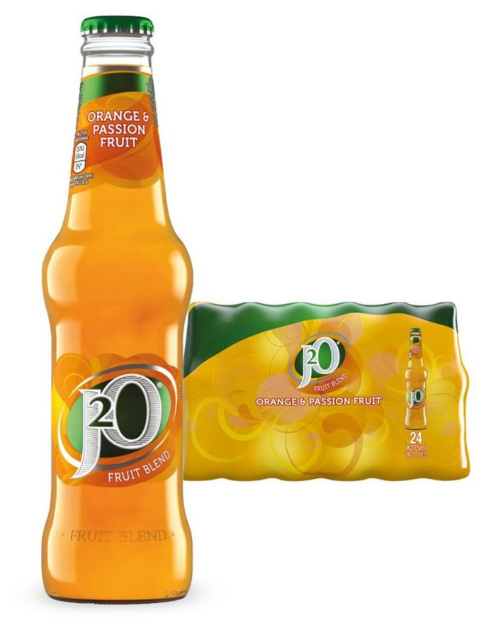 J2O Orange & Passion Fruit Glass Bottle Multipack, 24 x 275 m
